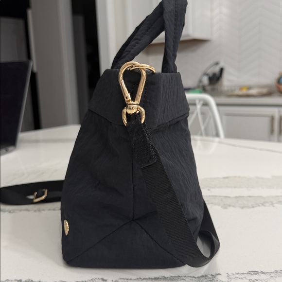 Lululemon Black Tote Crossbody Bag with gold accents.  Excellent condition. - Picture 2 of 11